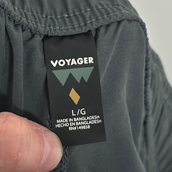 Voyager Quick Dry Pack Out Athletic Shorts Womens Size Large Dark Grey Cargo Zip - Picture 2 of 16